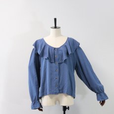 画像8: MODA INT'L SILK RUFFLE COLLAR BLOUSE (8)