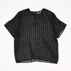 画像3: Gloria Lance SHEER CHECK PULLOVER BLOUSE (3)