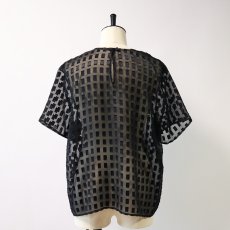 画像9: Gloria Lance SHEER CHECK PULLOVER BLOUSE (9)