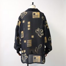 画像10: UNKNOWN BRAND ALL OVER PATTERN SHEER SHIRT (10)