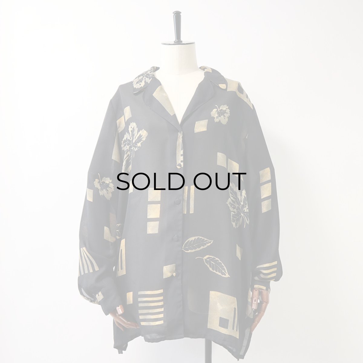 画像8: UNKNOWN BRAND ALL OVER PATTERN SHEER SHIRT (8)