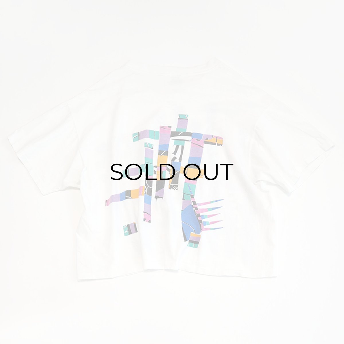 画像3: 80's Gilda Marx COTTON W-PRINT S/S CROPPED TEE  (3)