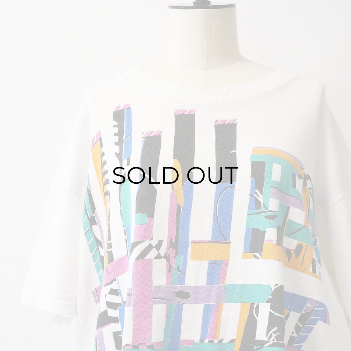 画像6: 80's Gilda Marx COTTON W-PRINT S/S CROPPED TEE  (6)