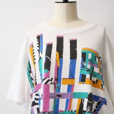 画像6: 80's Gilda Marx COTTON W-PRINT S/S CROPPED TEE  (6)