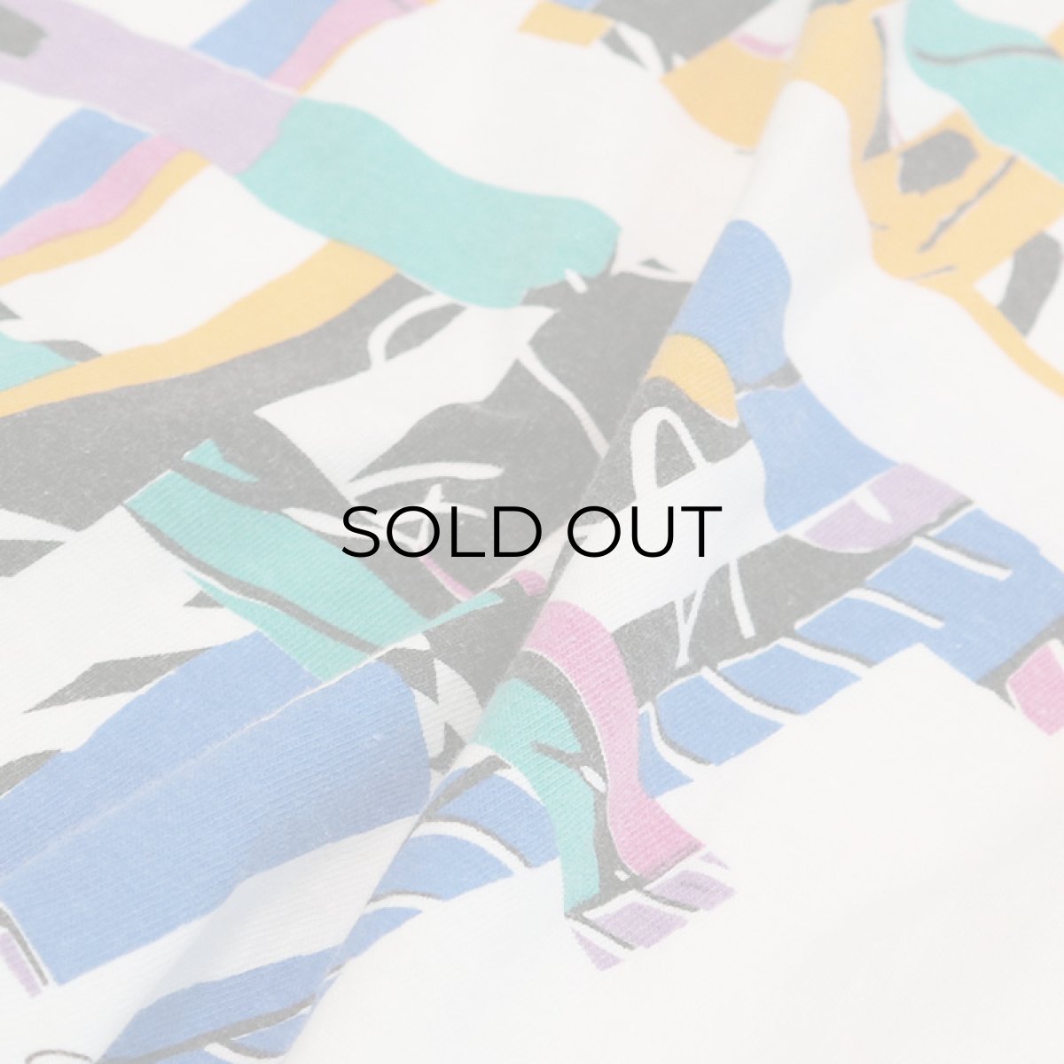 画像5: 80's Gilda Marx COTTON W-PRINT S/S CROPPED TEE  (5)