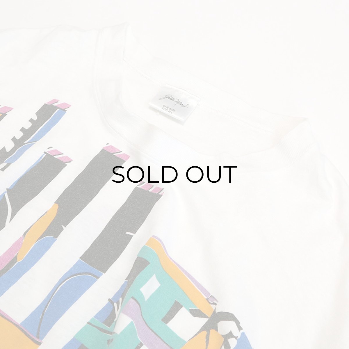 画像4: 80's Gilda Marx COTTON W-PRINT S/S CROPPED TEE  (4)