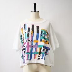 画像7: 80's Gilda Marx COTTON W-PRINT S/S CROPPED TEE  (7)