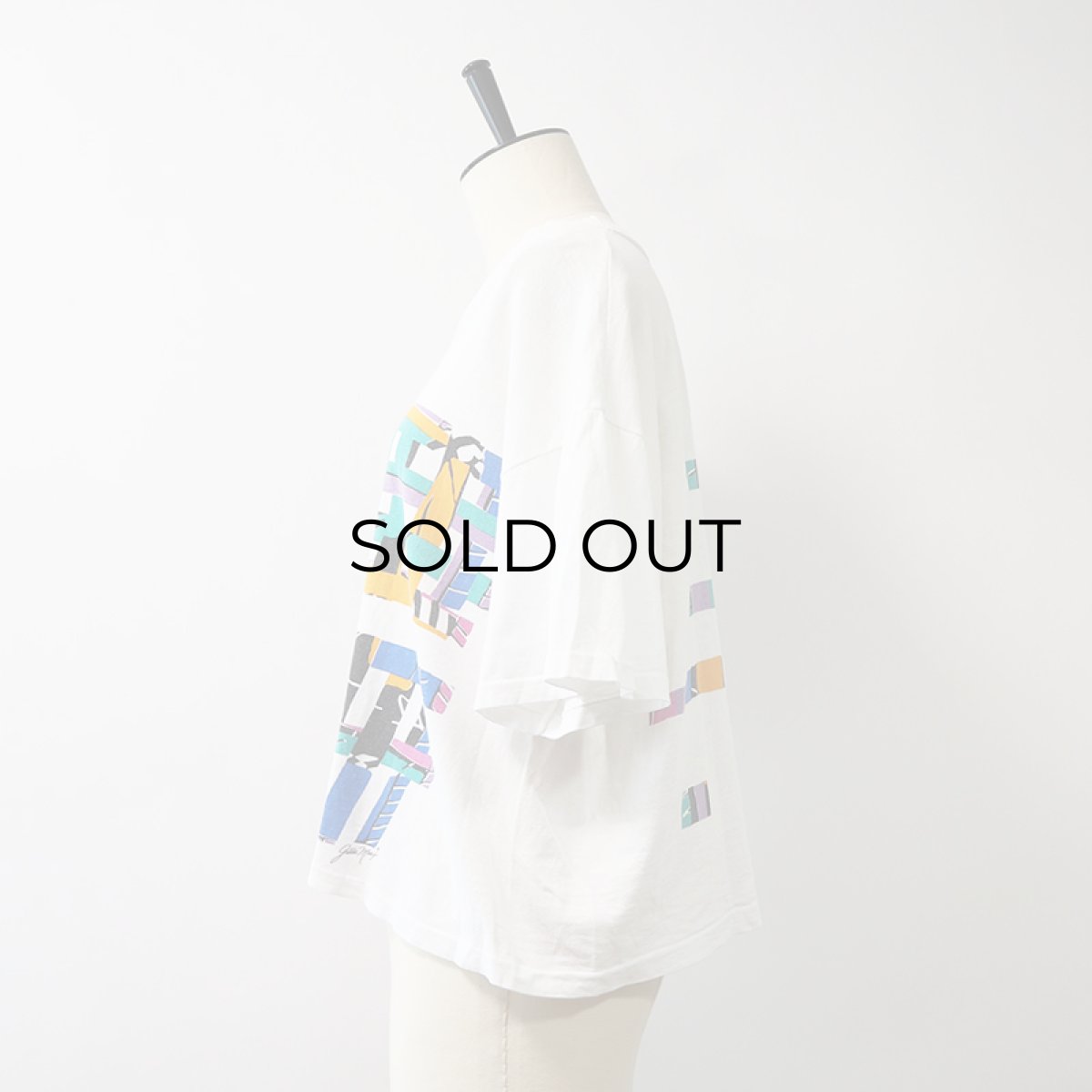 画像8: 80's Gilda Marx COTTON W-PRINT S/S CROPPED TEE  (8)