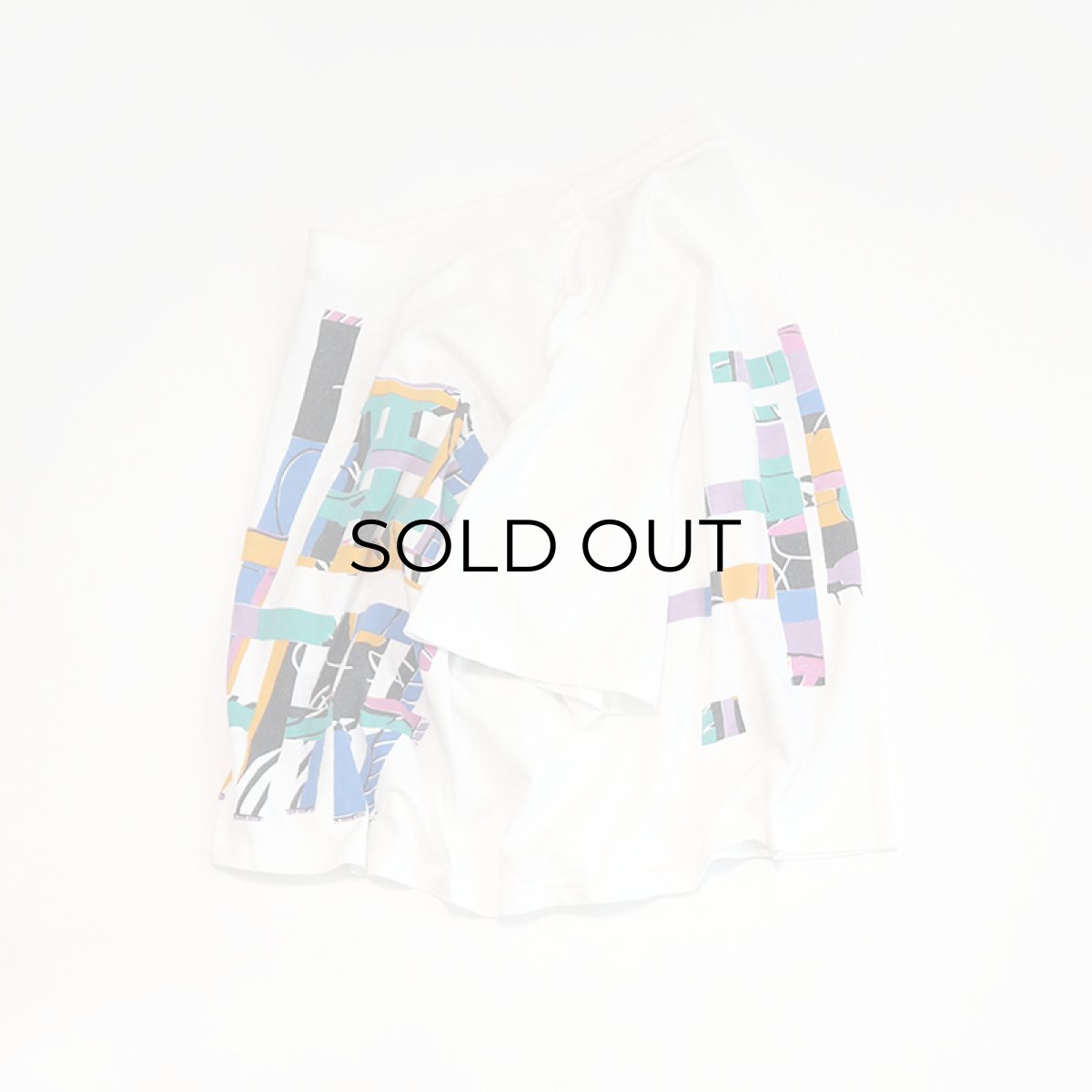 画像2: 80's Gilda Marx COTTON W-PRINT S/S CROPPED TEE  (2)