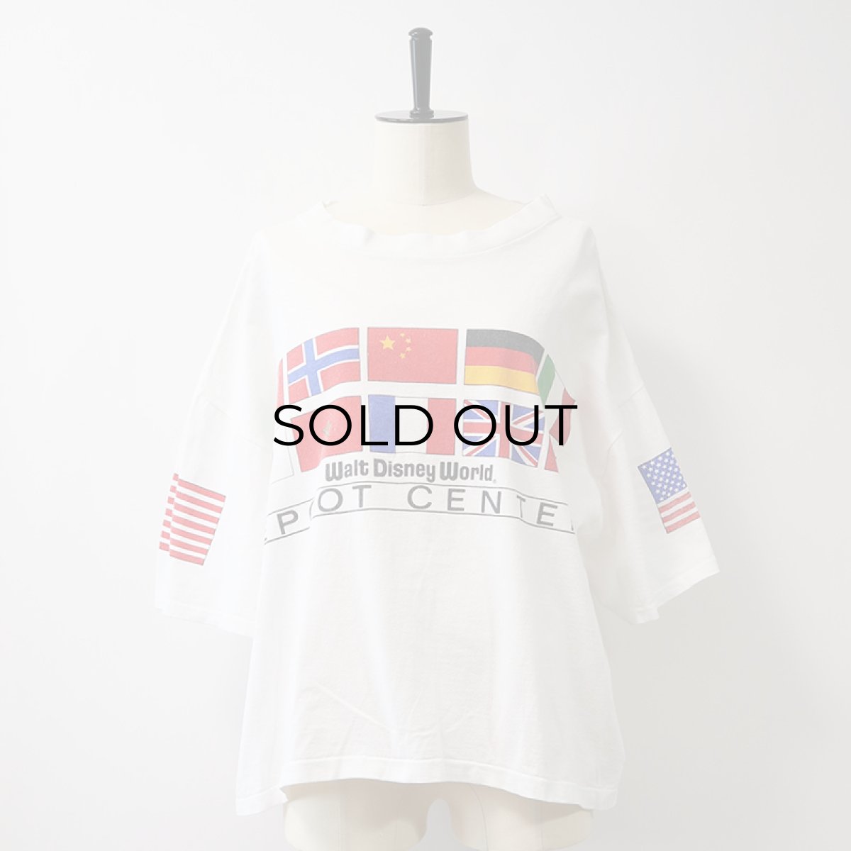画像8: 80's Disney COTTON W-PRINT S/S CROPPED TEE "Walt Disney World EPCOT CENTER" (8)