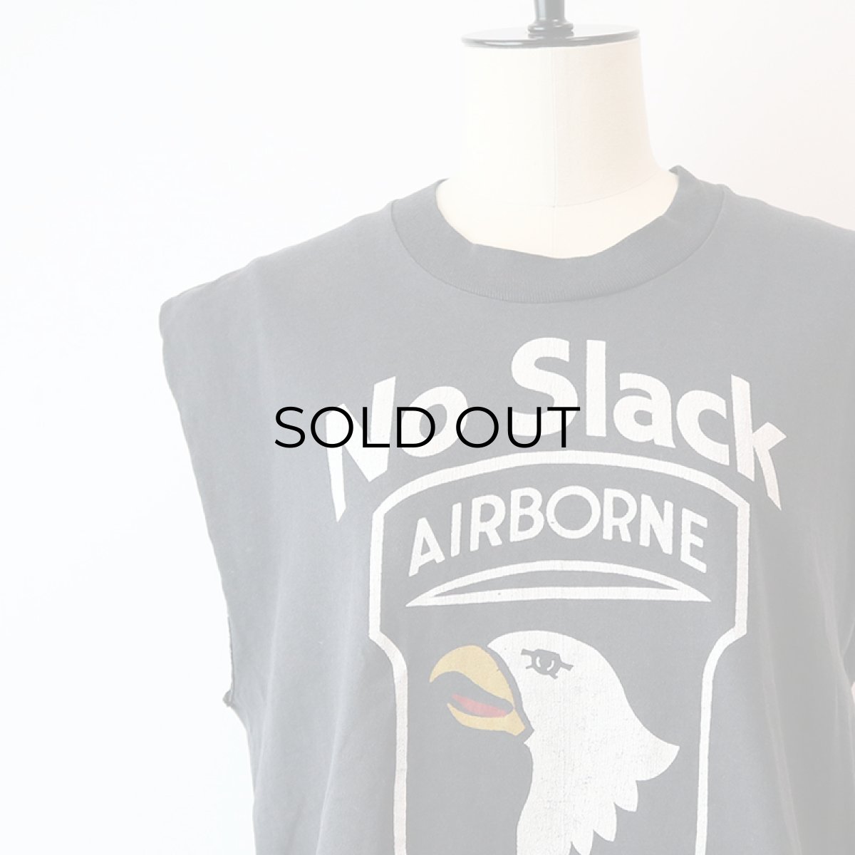 画像7: 〜90's SCREEN STARS PRINT CUT-OFF N/S CROPPED TEE "No Slack For Iraq" (7)