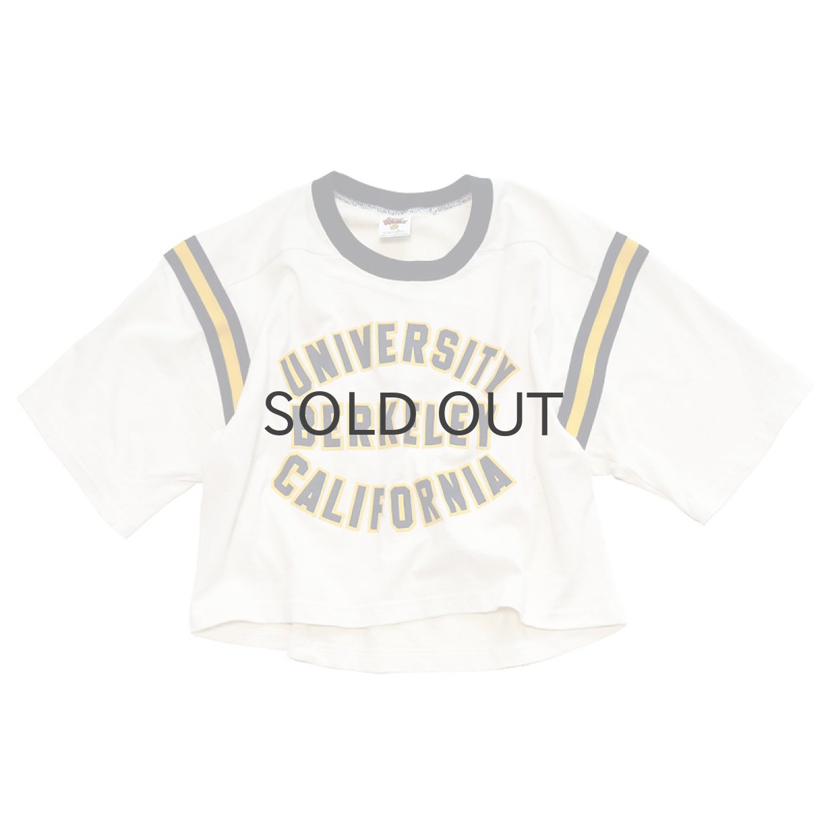 画像1: 80's Any Wear PRINT S/S FOOTBALL CROPPED TEE "UNIVERSITY BERKELEY CALIFORNIA" (1)