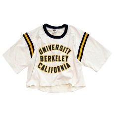 画像1: 80's Any Wear PRINT S/S FOOTBALL CROPPED TEE "UNIVERSITY BERKELEY CALIFORNIA" (1)