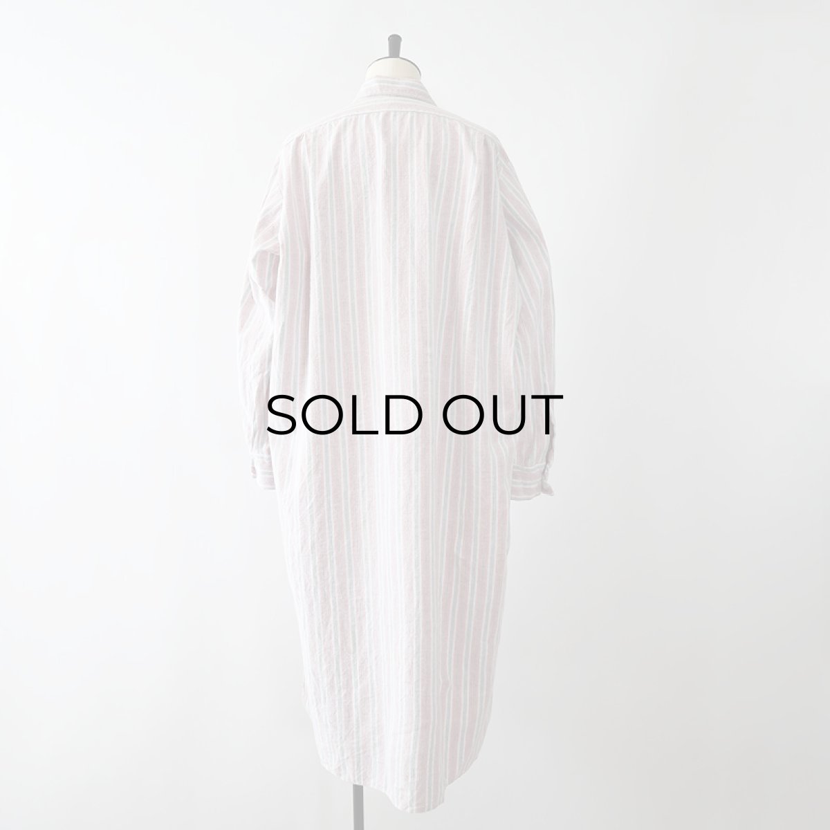 画像10: OLD Tuck Ackermann COTTON STRIPE FLANNEL PULLOVER LONG SLEEPING SHIRT (10)