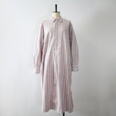 画像8: OLD Tuck Ackermann COTTON STRIPE FLANNEL PULLOVER LONG SLEEPING SHIRT (8)