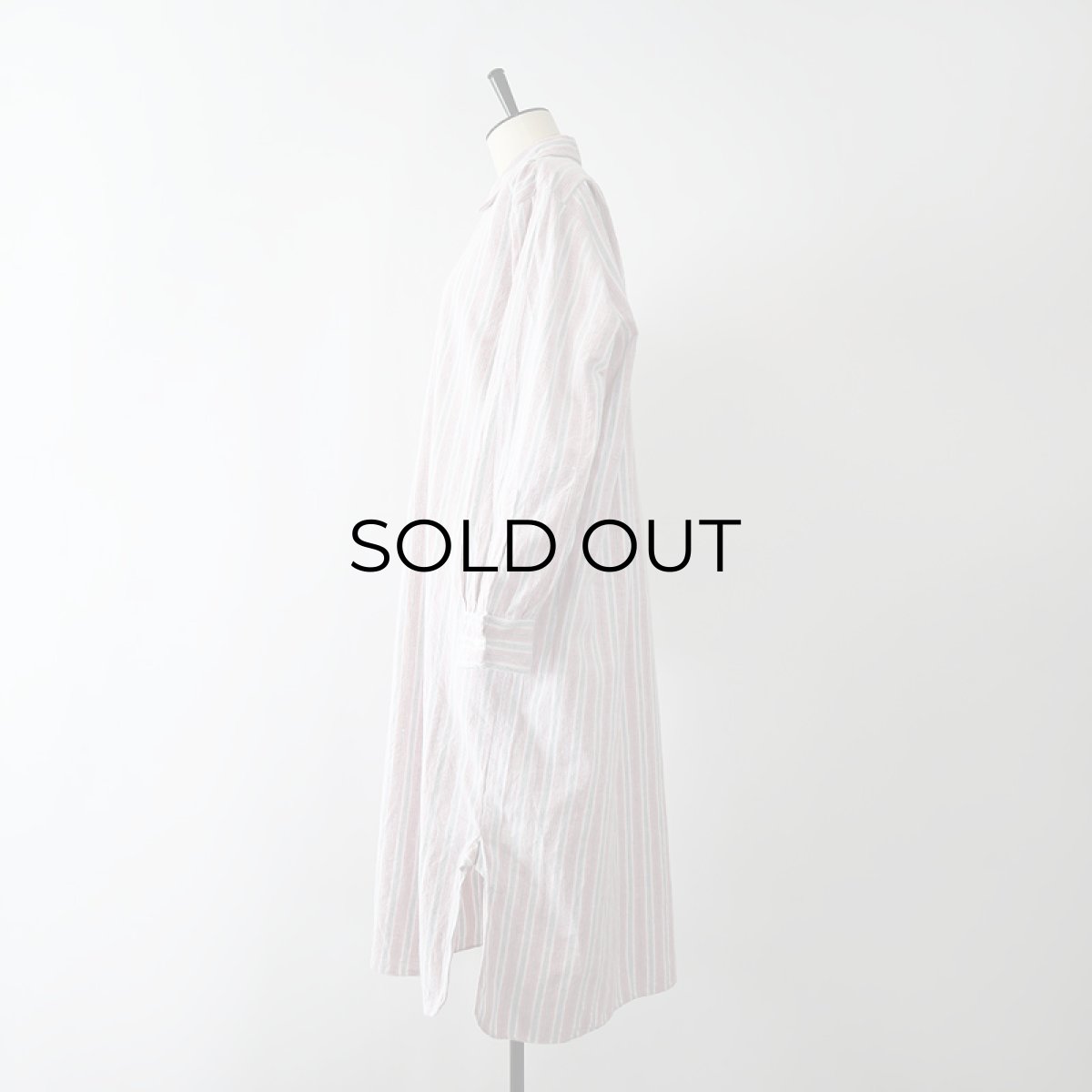 画像9: OLD Tuck Ackermann COTTON STRIPE FLANNEL PULLOVER LONG SLEEPING SHIRT (9)