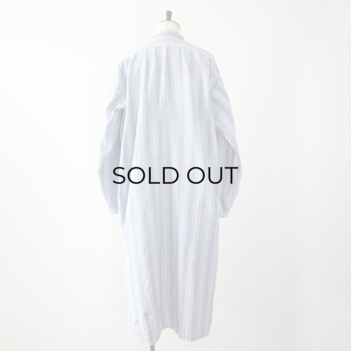 画像3: OLD farosa COTTON STRIPE FLANNEL PULLOVER LONG SLEEPING SHIRT (3)