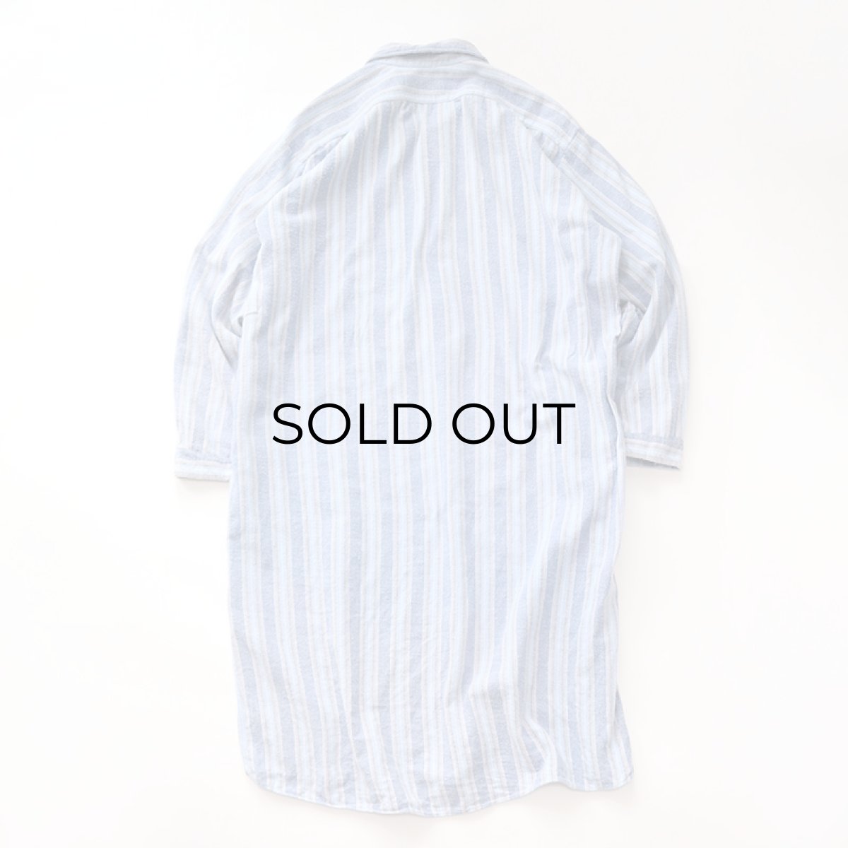 画像8: OLD farosa COTTON STRIPE FLANNEL PULLOVER LONG SLEEPING SHIRT (8)