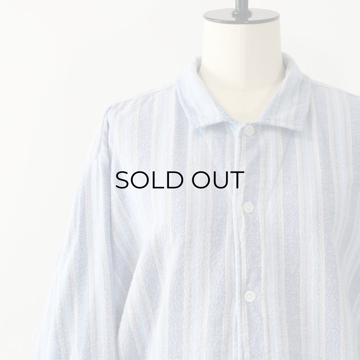 画像4: OLD farosa COTTON STRIPE FLANNEL PULLOVER LONG SLEEPING SHIRT (4)