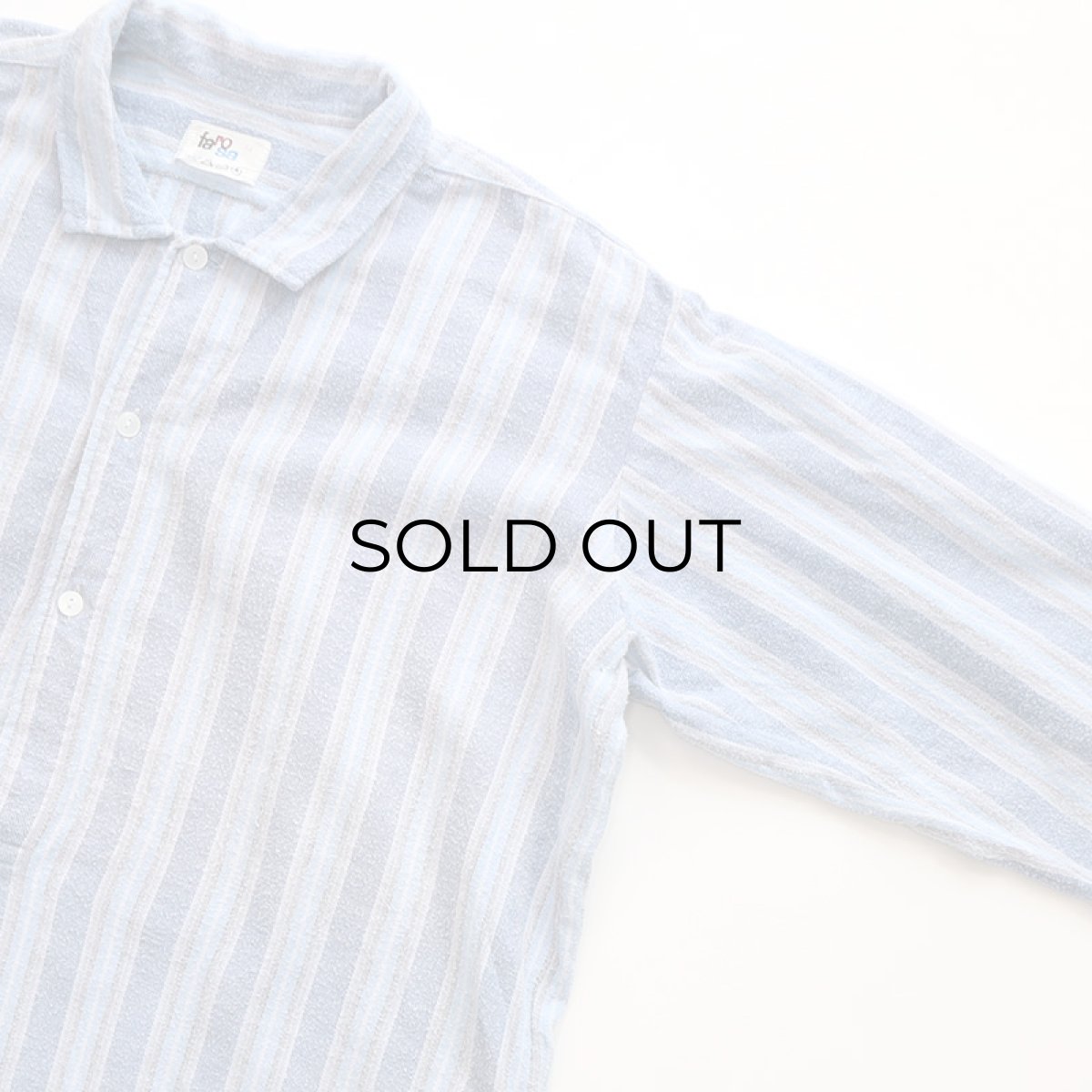 画像9: OLD farosa COTTON STRIPE FLANNEL PULLOVER LONG SLEEPING SHIRT (9)