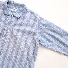 画像9: OLD farosa COTTON STRIPE FLANNEL PULLOVER LONG SLEEPING SHIRT (9)