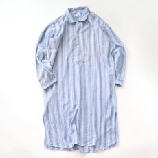 画像7: OLD farosa COTTON STRIPE FLANNEL PULLOVER LONG SLEEPING SHIRT (7)