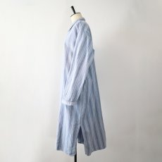 画像2: OLD farosa COTTON STRIPE FLANNEL PULLOVER LONG SLEEPING SHIRT (2)