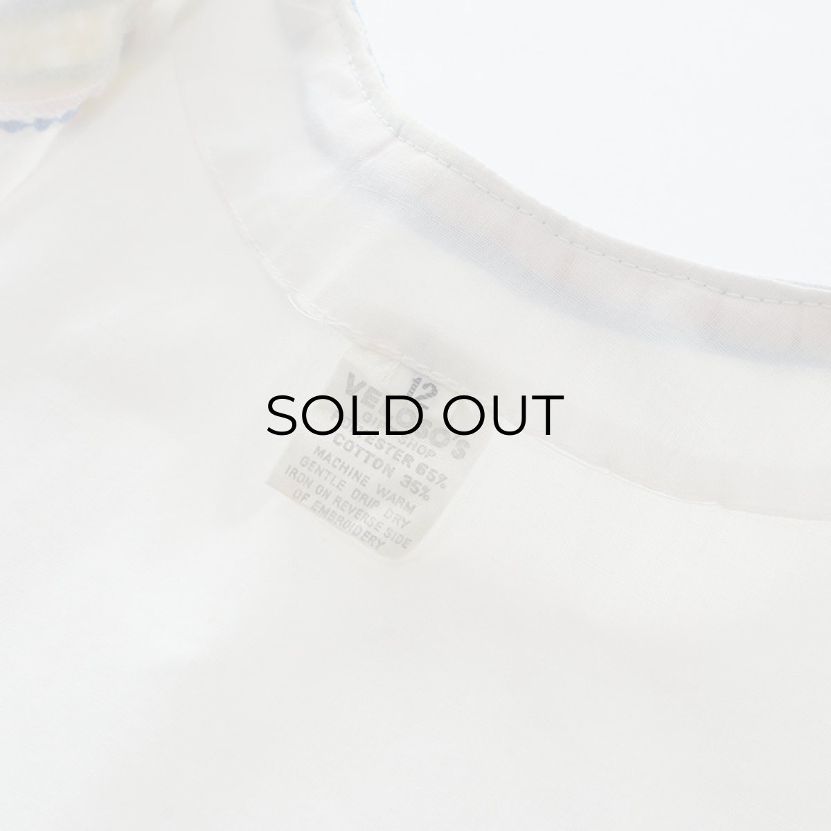 画像9: OLD VELOSO'S EMBROIDERED COLLARLESS BLOUSE (9)