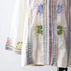 画像17: OLD VELOSO'S EMBROIDERED COLLARLESS BLOUSE (17)