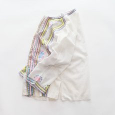画像3: OLD VELOSO'S EMBROIDERED COLLARLESS BLOUSE (3)