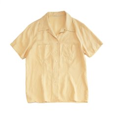 画像1: UNKNOWN BRAND SILK S/S OPEN COLLAR SHIRT (1)