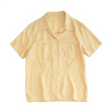 画像1: UNKNOWN BRAND SILK S/S OPEN COLLAR SHIRT (1)