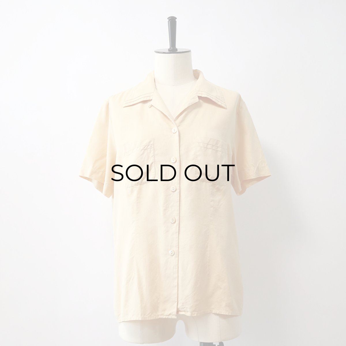 画像8: UNKNOWN BRAND SILK S/S OPEN COLLAR SHIRT (8)