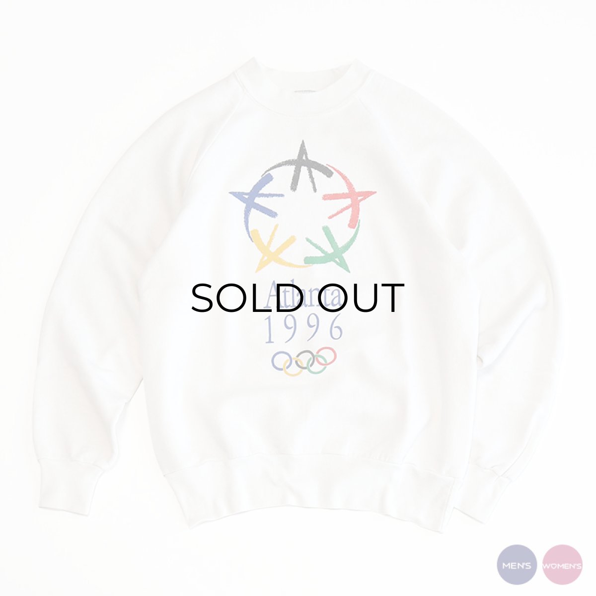 画像1: 90's ONEITA PRINT CREW NECK SWEAT "Atlanta 1996" "MADE IN USA" (1)