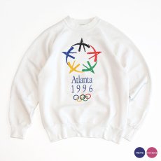 画像1: 90's ONEITA PRINT CREW NECK SWEAT "Atlanta 1996" "MADE IN USA" (1)