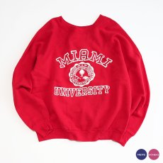 画像1: 80's Velva Sheen PRINT CREW NECK SWEAT "MIAMI UNIVERSITY" "MADE IN USA" (1)