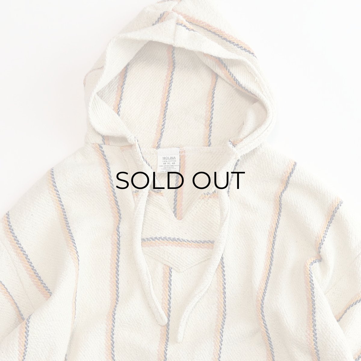 画像4: OLD MOLINA COTTON STRIPE PULLOVER MEXICAN PARKA (4)