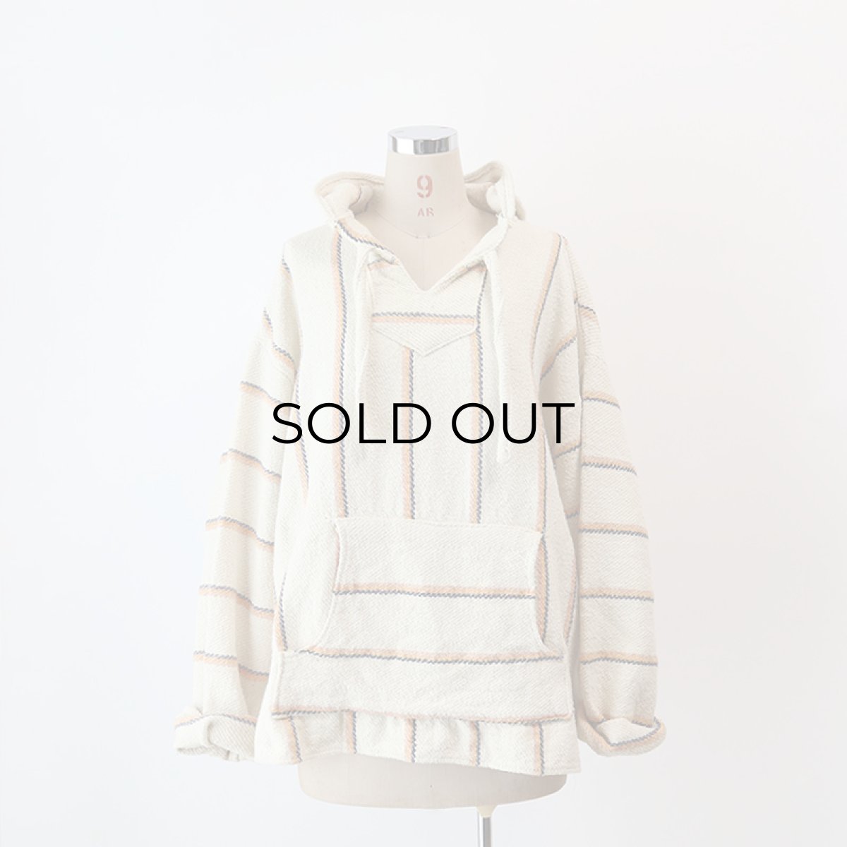 画像15: OLD MOLINA COTTON STRIPE PULLOVER MEXICAN PARKA (15)