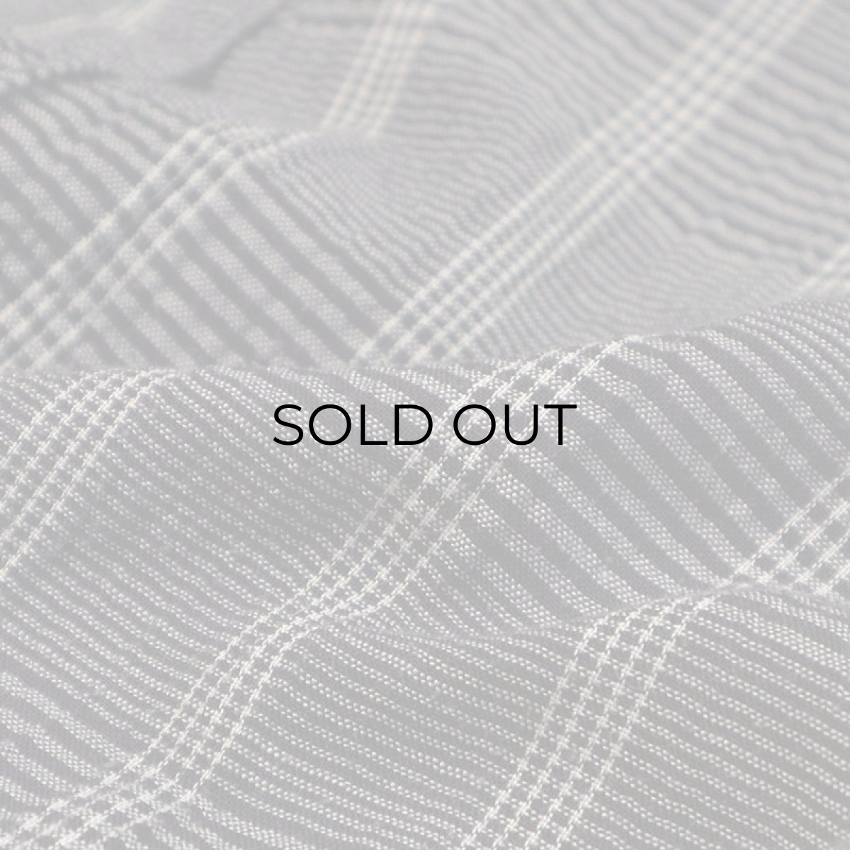 画像7: OLD UNKNOWN BRAND COTTON CHECK TUCK SLEEVE COLLARLESS BLOUSE (7)