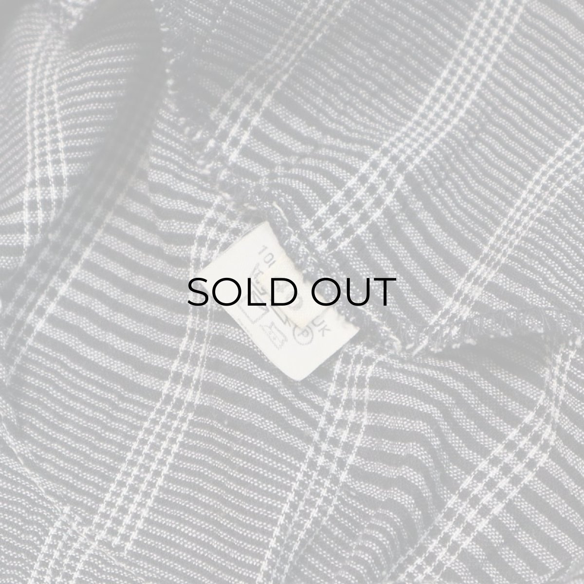 画像6: OLD UNKNOWN BRAND COTTON CHECK TUCK SLEEVE COLLARLESS BLOUSE (6)