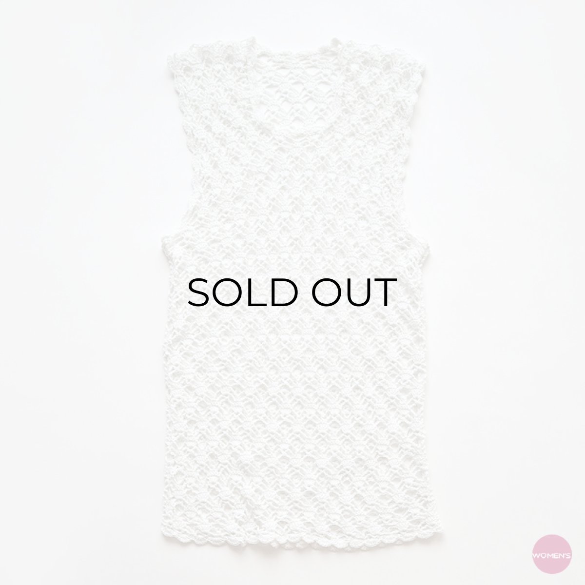 画像1: OLD HANDMADE CROCHET LACE N/S TOP (1)