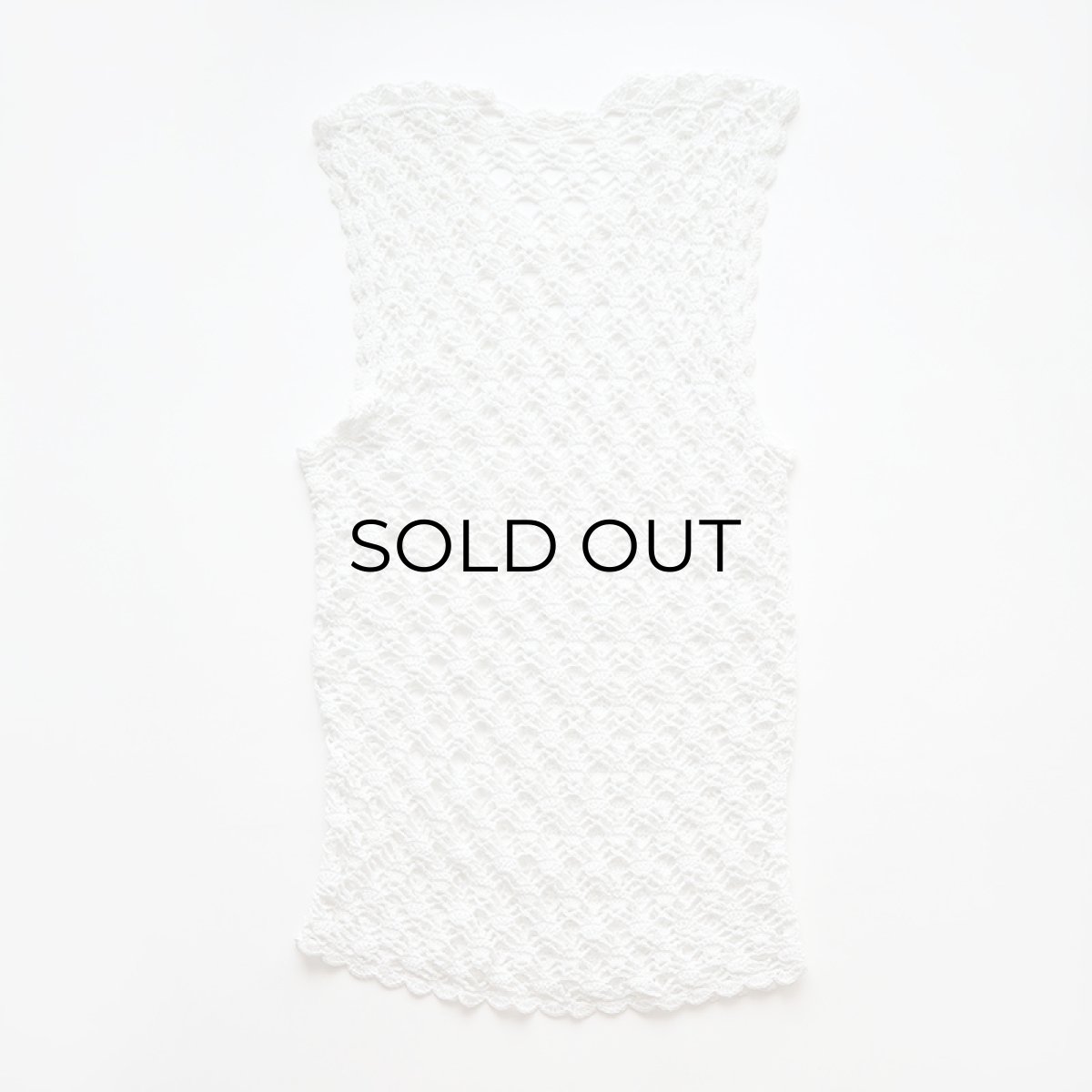 画像2: OLD HANDMADE CROCHET LACE N/S TOP (2)