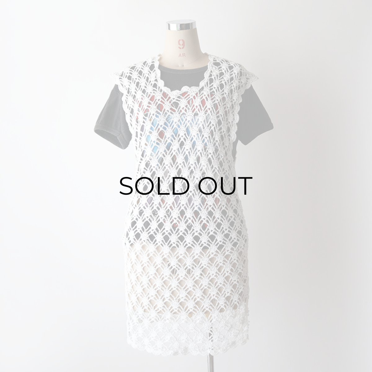 画像6: OLD HANDMADE CROCHET LACE N/S TOP (6)