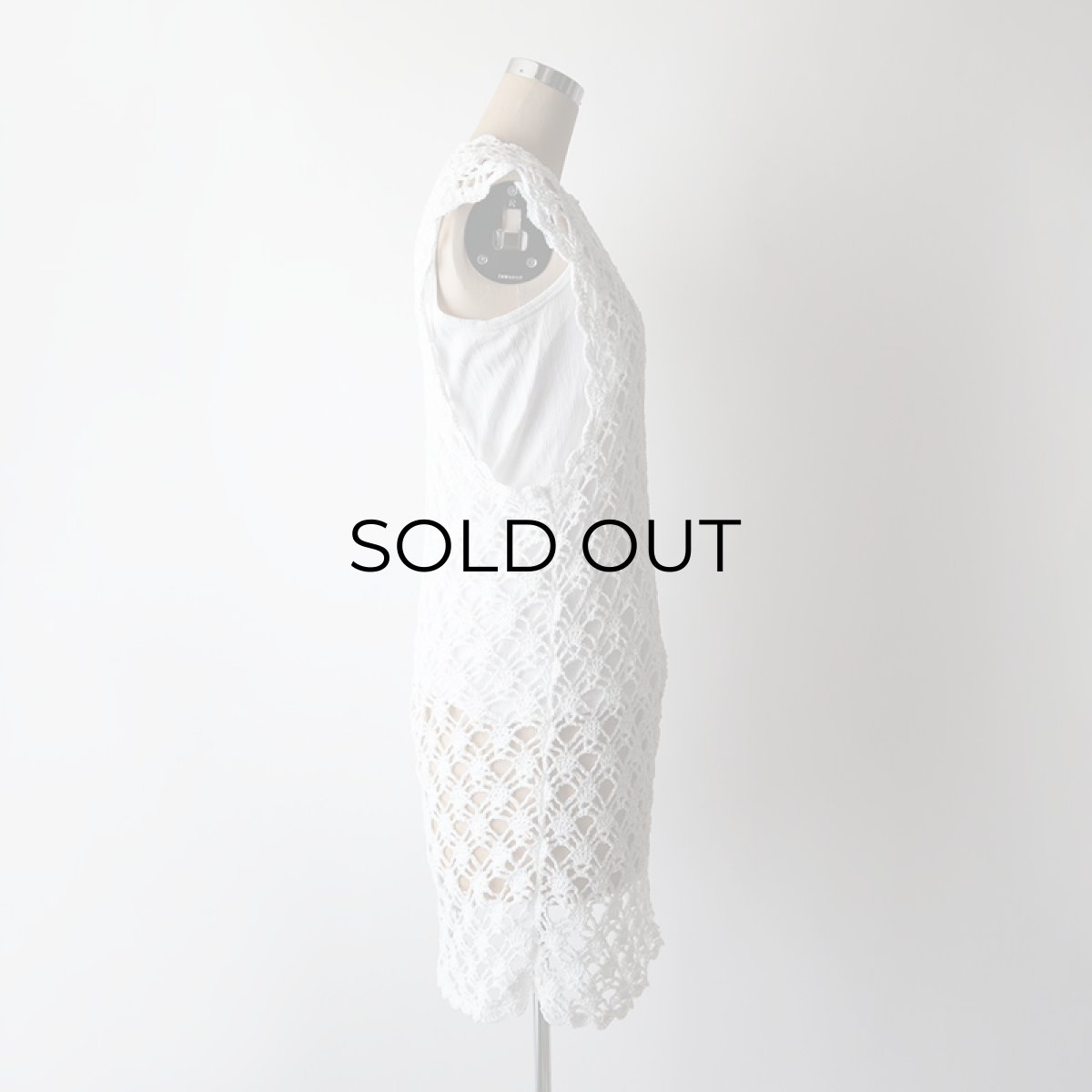 画像9: OLD HANDMADE CROCHET LACE N/S TOP (9)