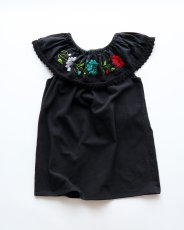 画像2: OLD UNKNOWN BRAND COTTON EMBROIDERED FRILL COLLAR N/S TOP (2)