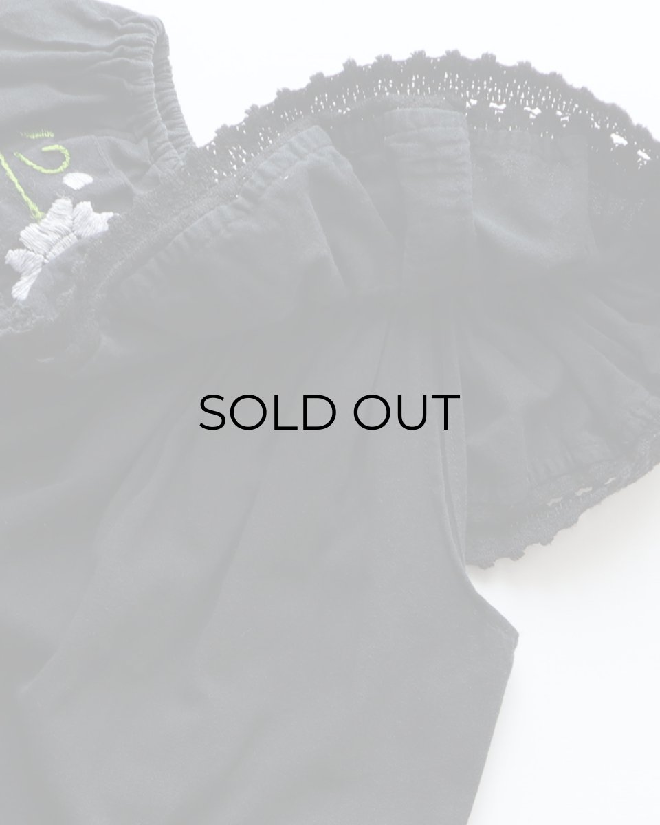 画像4: OLD UNKNOWN BRAND COTTON EMBROIDERED FRILL COLLAR N/S TOP (4)