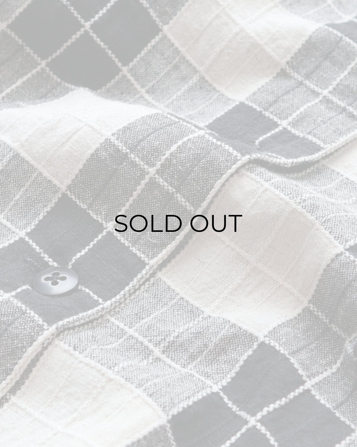 画像5: OLD UNKNOWN BRAND COTTON LINEN CHECK SQUARE FRILL NECK BLOUSE (5)