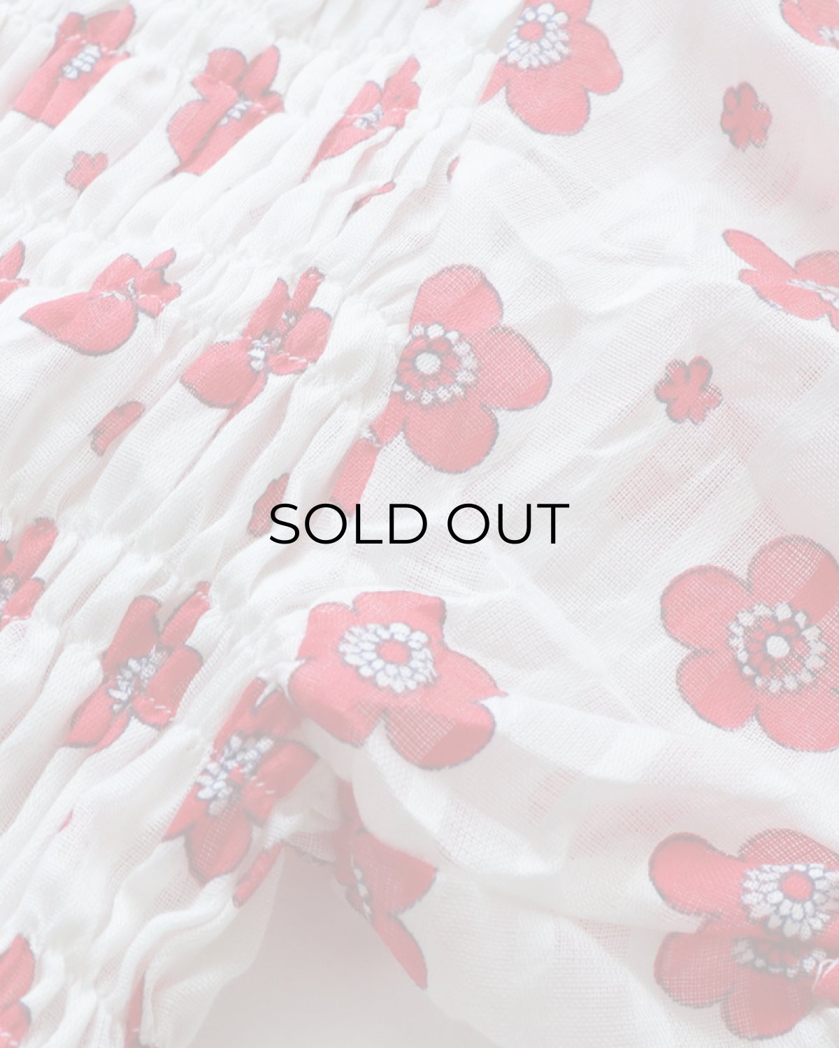 画像5: OLD UNKNOWN BRAND COTTON POLYESTER FLOWER PRINT SHIRRING TOP (5)