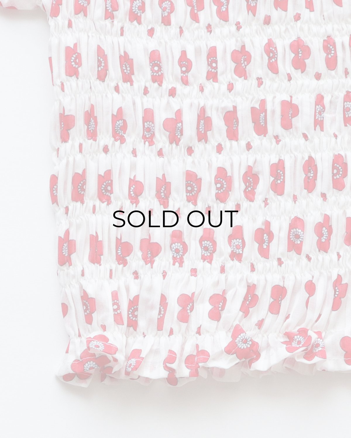 画像4: OLD UNKNOWN BRAND COTTON POLYESTER FLOWER PRINT SHIRRING TOP (4)