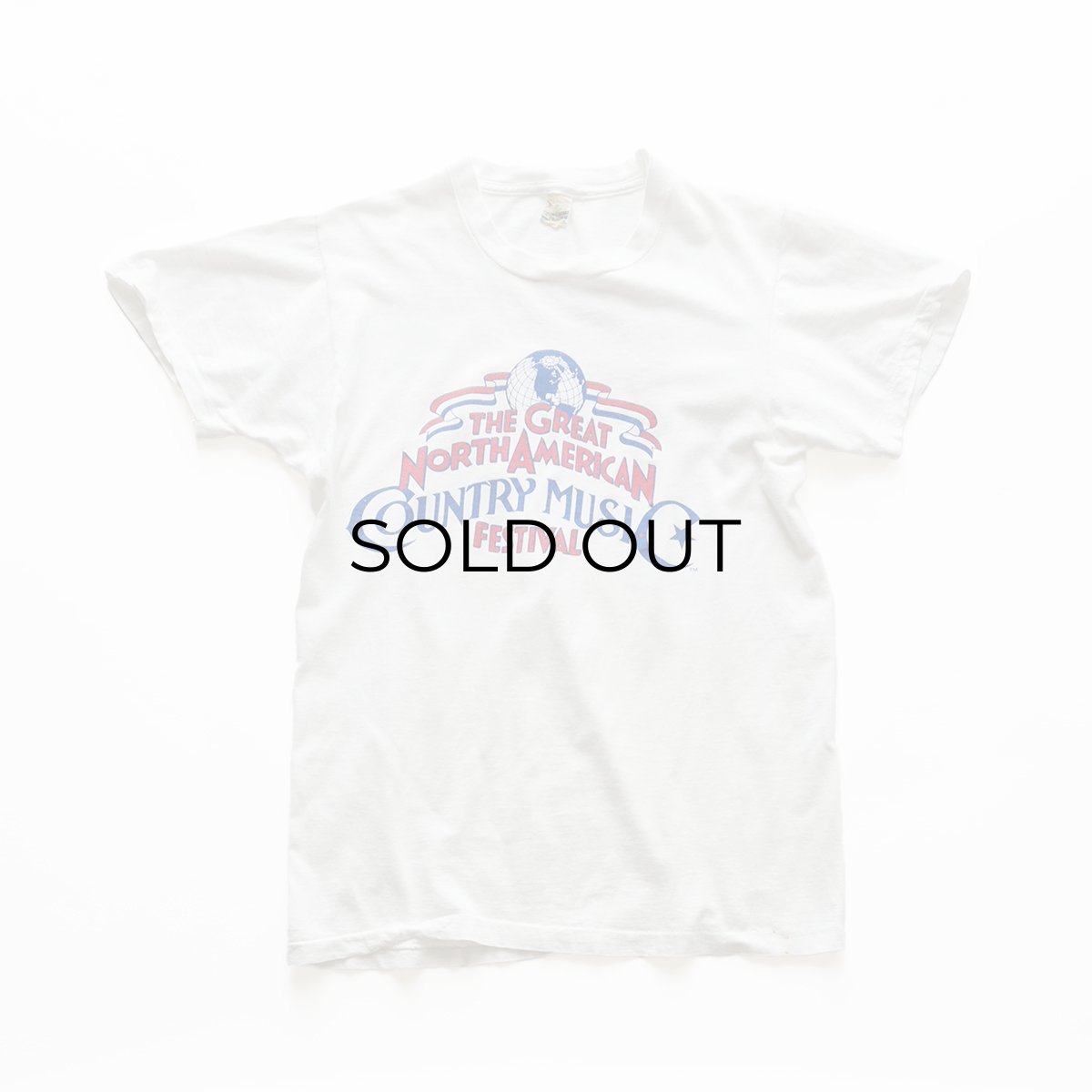 画像1: 80's SCREEN STARS COTTON W-PRINT S/S TEE "THE GREAT NORTH AMERICAN COUNTRY MUSIC FESTIVAL" "MADE IN USA" (1)